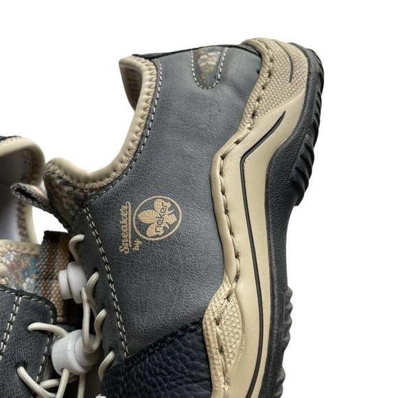 RIEKER ANTISTRESS LEATHER SNEAKERS SOFT GREY TWO TONE WOMEN SIZE 37/US SIZE 6 - Picture 8 of 16